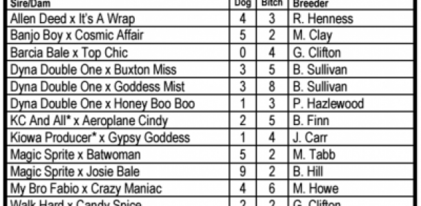 Talking Breeding: Dyna Double One litters continue to dominate