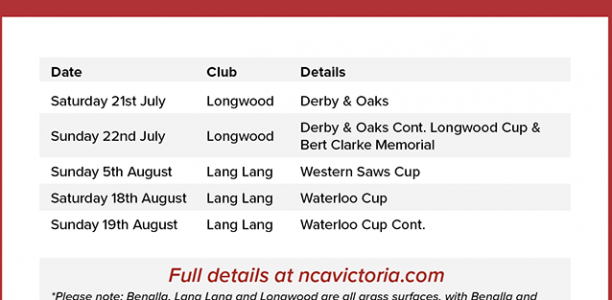 Cashed-up weekend of coursing ahead