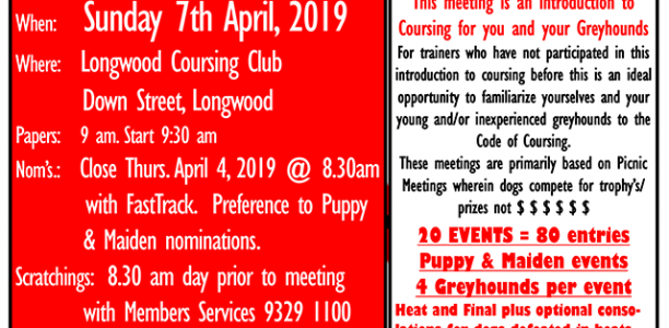 Coursing returns this weekend