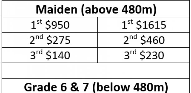 Temporary boost for Preference to Maiden, Grade 7 & Grade 6 race meetings